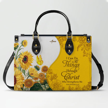 Personalized Leather Handbag for Christian Women – Christian Handbag with Bible Verses | Elegant Faith-Inspired Handbag
