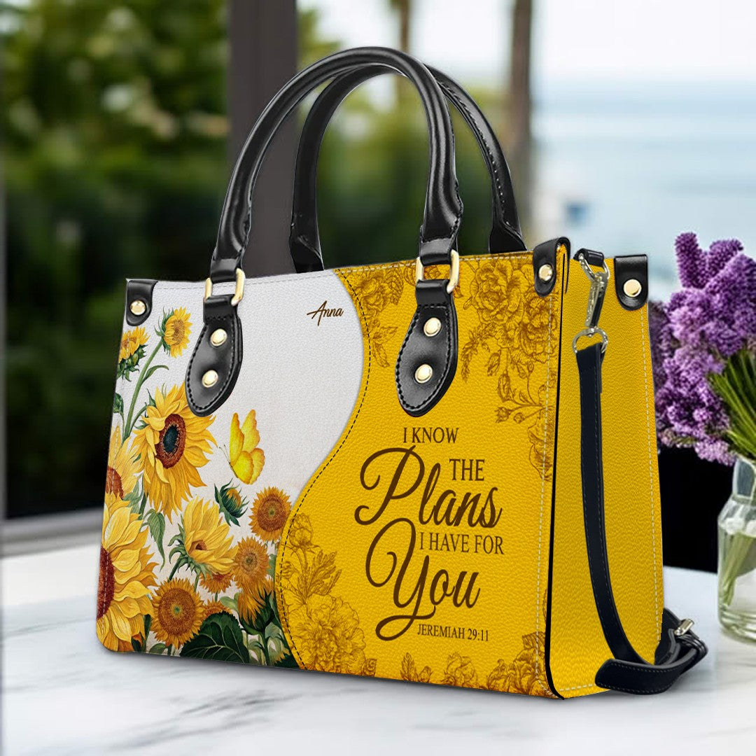 SET Sunflower – Personalized Leather Handbag & Wallet | Christian Faith-Inspired Gift by CHRISTIANARTBAG