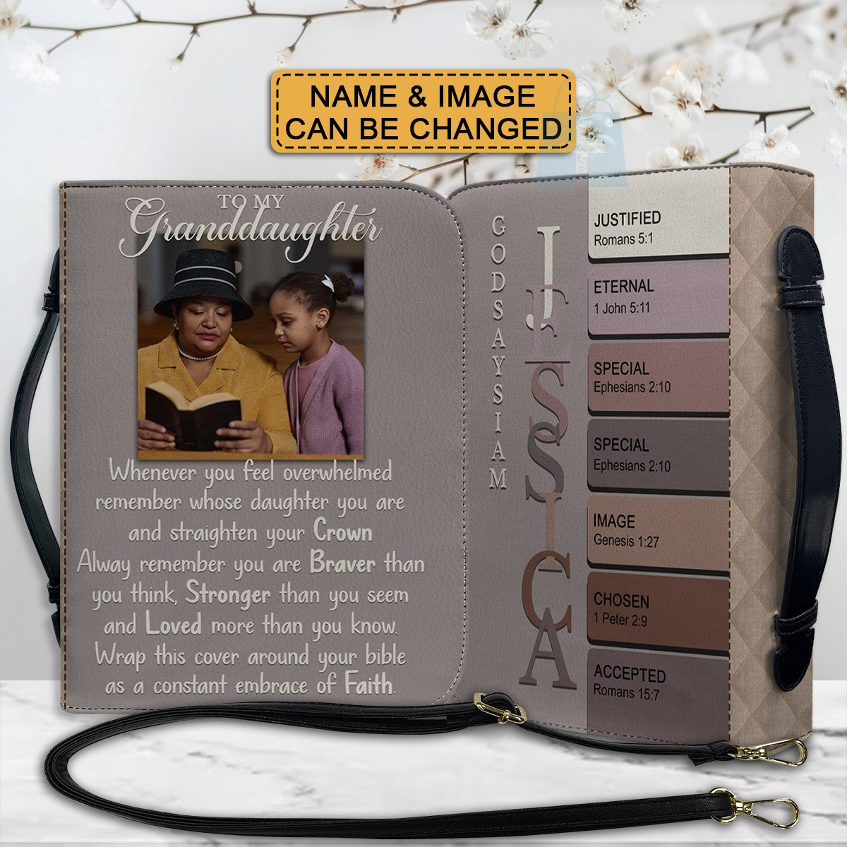 CHRISTIANARTBAG Bible Cover - Uncover the sacred meaning of your name and image - Personalized Bible Cover, CABBBCV01230924.