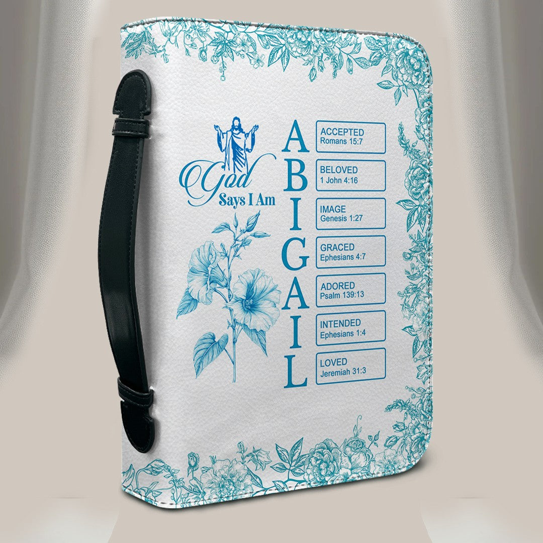 Personalized Bible Cover with Name Letters, Bible Verses & Birth Month Flowers – CHRISTIANARTBAG
