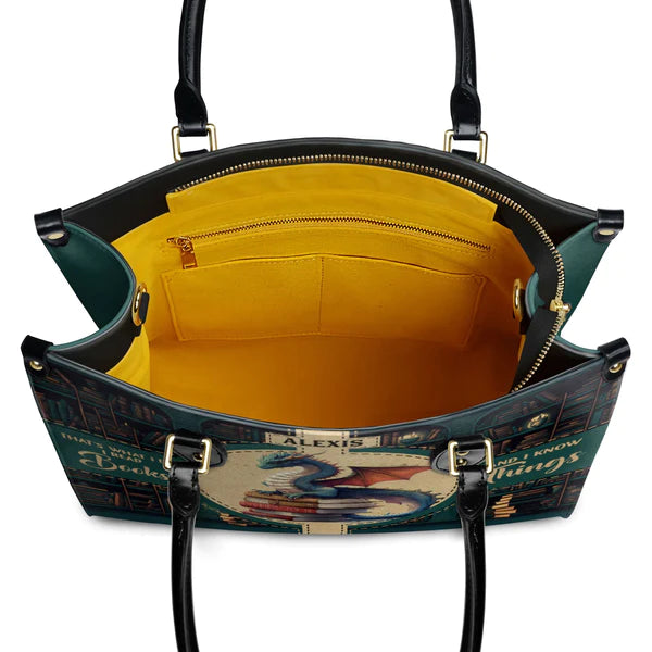 Christianartbag Handbags, Thats What I Do I Read Books And I Know Things, Handbag Design, Dragon Book Leather Handbag, Gifts for Women, CABLTB08271223. - Christian Art Bag