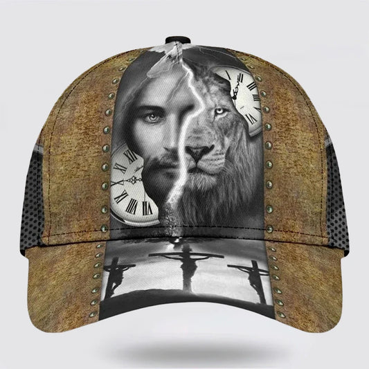 Christianartbag Hat, Personalized Name Classic Cap with The Lion And Jesus Face Design, Personalized Hat, Christian Hat, CABHAT12141223. - Christian Art Bag