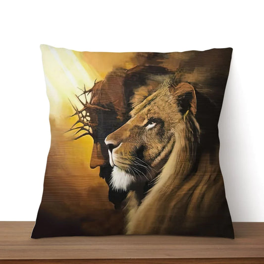 Christianartbag Pillow, The Lion Of Judah, Personalized Throw Pillow, Christian Gift, Christian Pillow, Christmas Gift. - Christian Art Bag