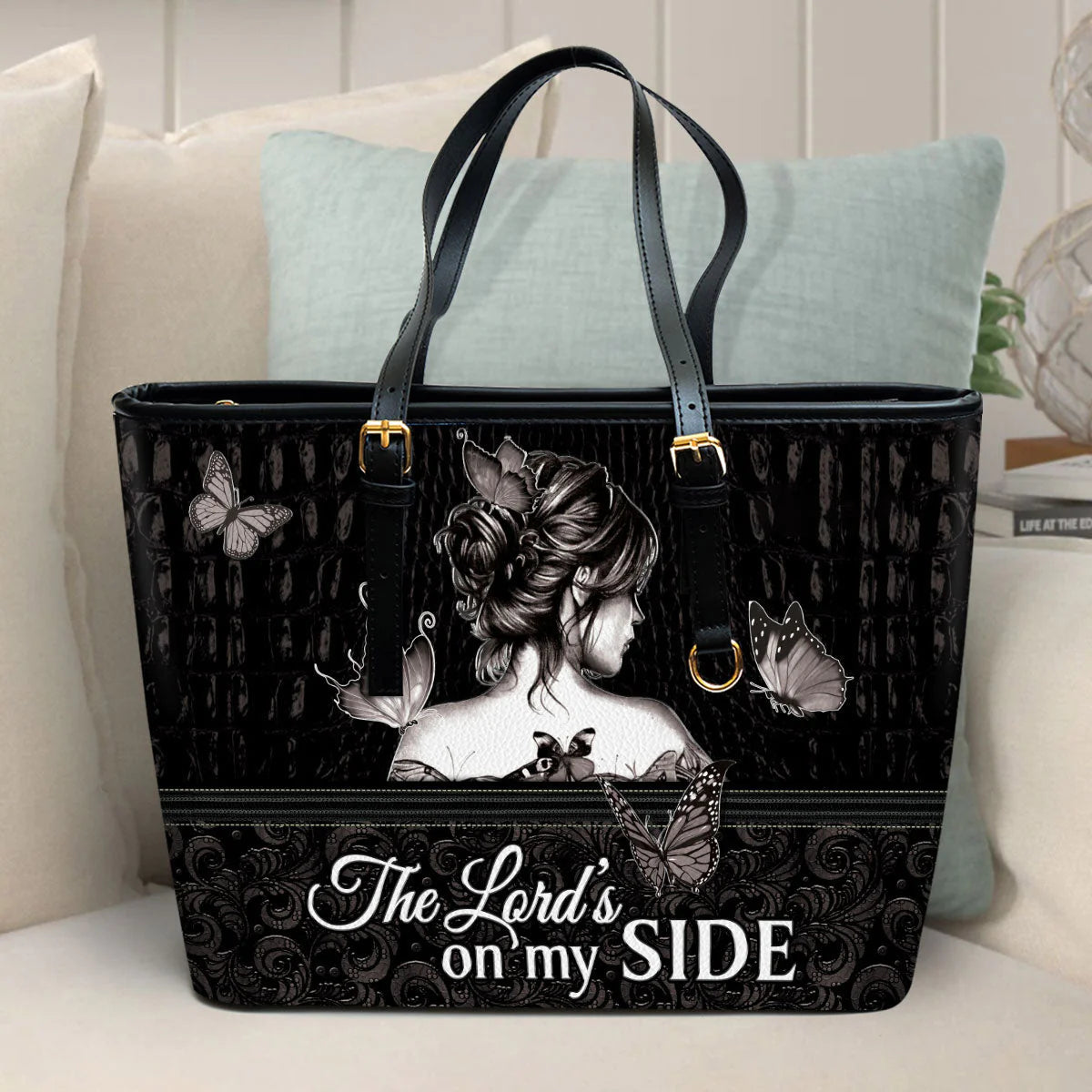 Christianartbag Handbag, The Lord‘s On My Side Butterfly, Personalized Gifts, Gifts for Women, Christmas Gift. - Christian Art Bag