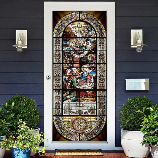 Christianartbag Door Cover, The Nativity Of Jesus, Religious Door Decorations, Christian Home Decor - Christian Art Bag