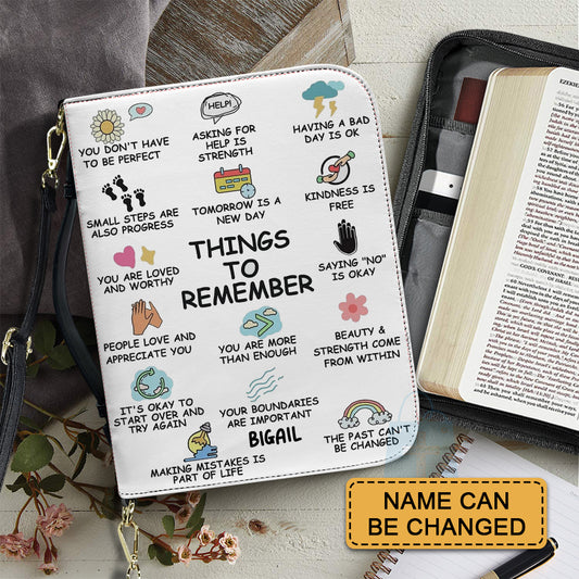 CHRISTIANARTBAG Bible Cover - Things To Remember - Personalized Bible Cover, CABBBCV01150824.