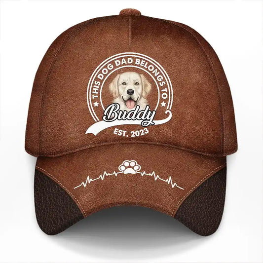 Christianartbag Cap, This Human Dog Dad Belongs To Cap, Personalized Cap, Cap for Dad, CABCAP08230524.