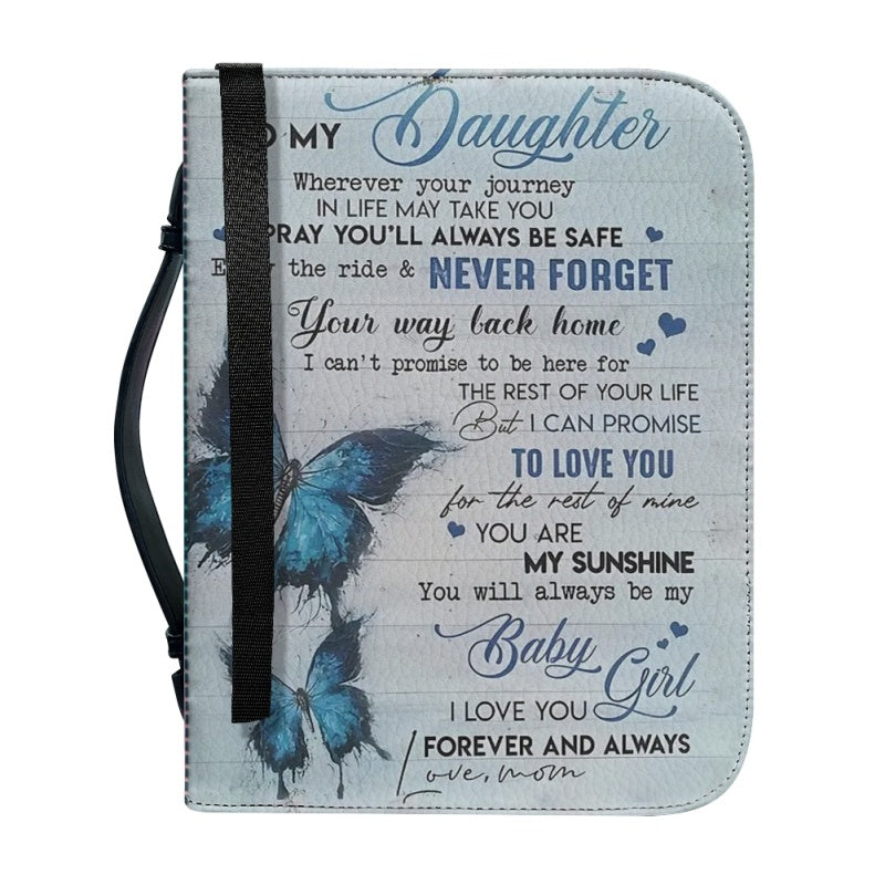 Christianartbag Bible Cover, To My Daughter From Mom Bible Cover, Personalized Bible Cover, Art Design Bible Cover, Christian Gifts, CAB03071223. - Christian Art Bag