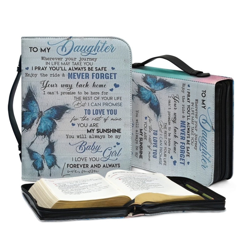 Christianartbag Bible Cover, To My Daughter From Mom Bible Cover, Personalized Bible Cover, Art Design Bible Cover, Christian Gifts, CAB03071223. - Christian Art Bag