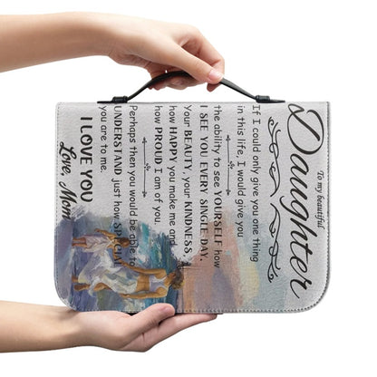 Christianartbag Bible Cover, To My Daughter From Mom Bible Cover, Personalized Bible Cover, Art Design Bible Cover, Christian Gifts, CAB004071223. - Christian Art Bag