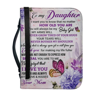 Christianartbag Bible Cover, To My Daughter From Mom Bible Cover, Personalized Bible Cover, Art Design Bible Cover, Christian Gifts, CAB09071223. - Christian Art Bag