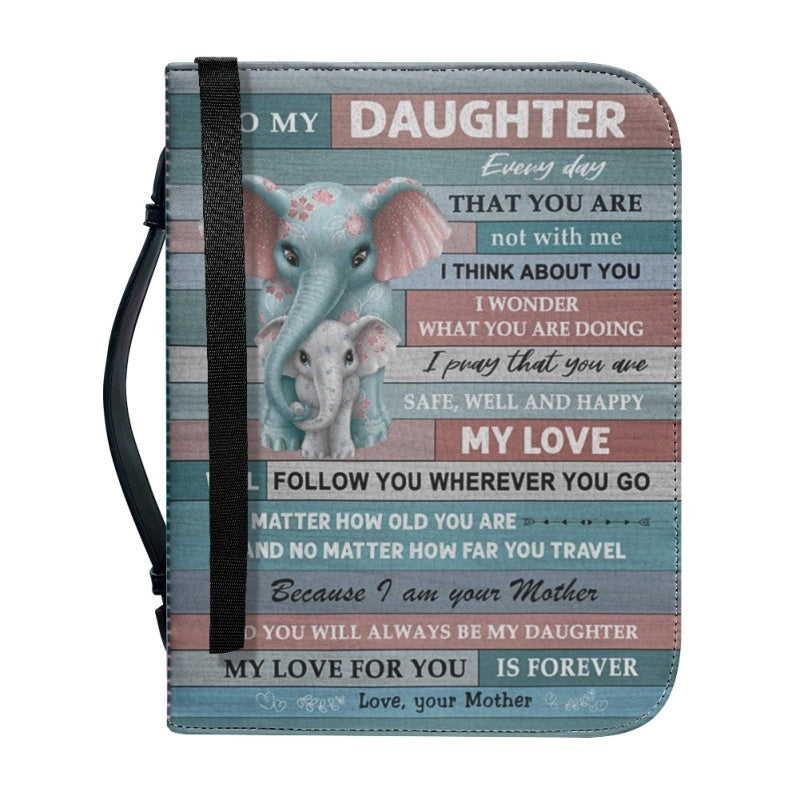 Christianartbag Bible Cover, To My Daughter From Mom Bible Cover, Personalized Bible Cover, Art Design Bible Cover, Christian Gifts, CAB12071223. - Christian Art Bag