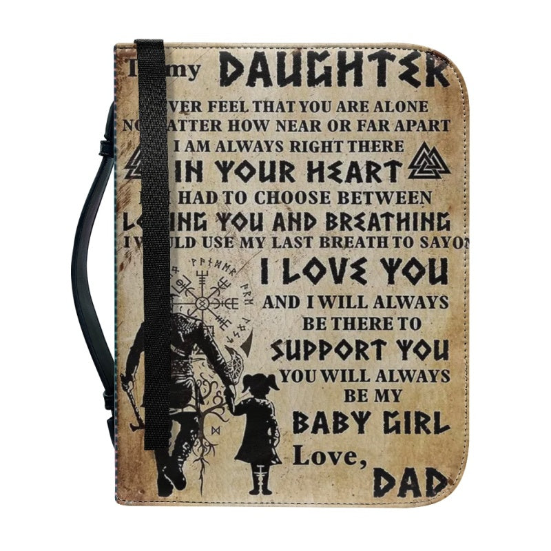 Christianartbag Bible Cover, To My Daughter From Dad Bible Cover, Personalized Bible Cover, Art Design Bible Cover, Christian Gifts, CAB15071223. - Christian Art Bag