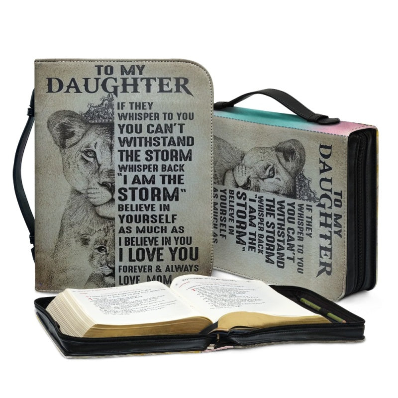 Christianartbag Bible Cover, To My Daughter From Mom Bible Cover, Personalized Bible Cover, Art Design Bible Cover, Christian Gifts, CAB16071223. - Christian Art Bag