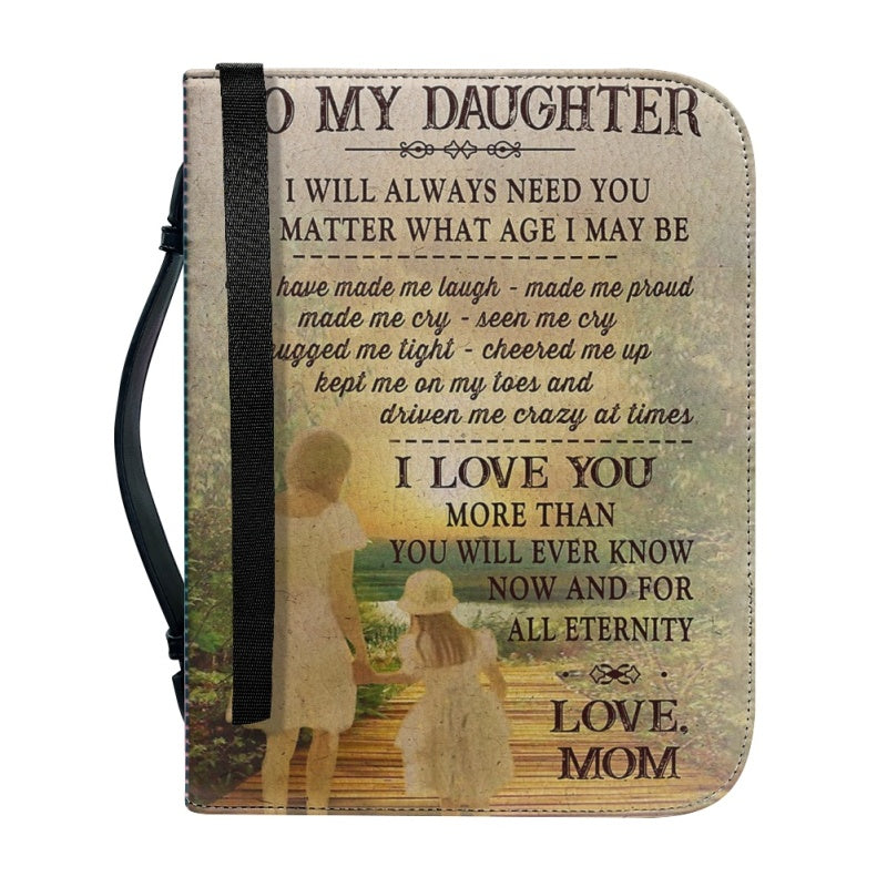 Christianartbag Bible Cover, To My Daughter From Mom Bible Cover, Personalized Bible Cover, Art Design Bible Cover, Christian Gifts, CAB21071223. - Christian Art Bag