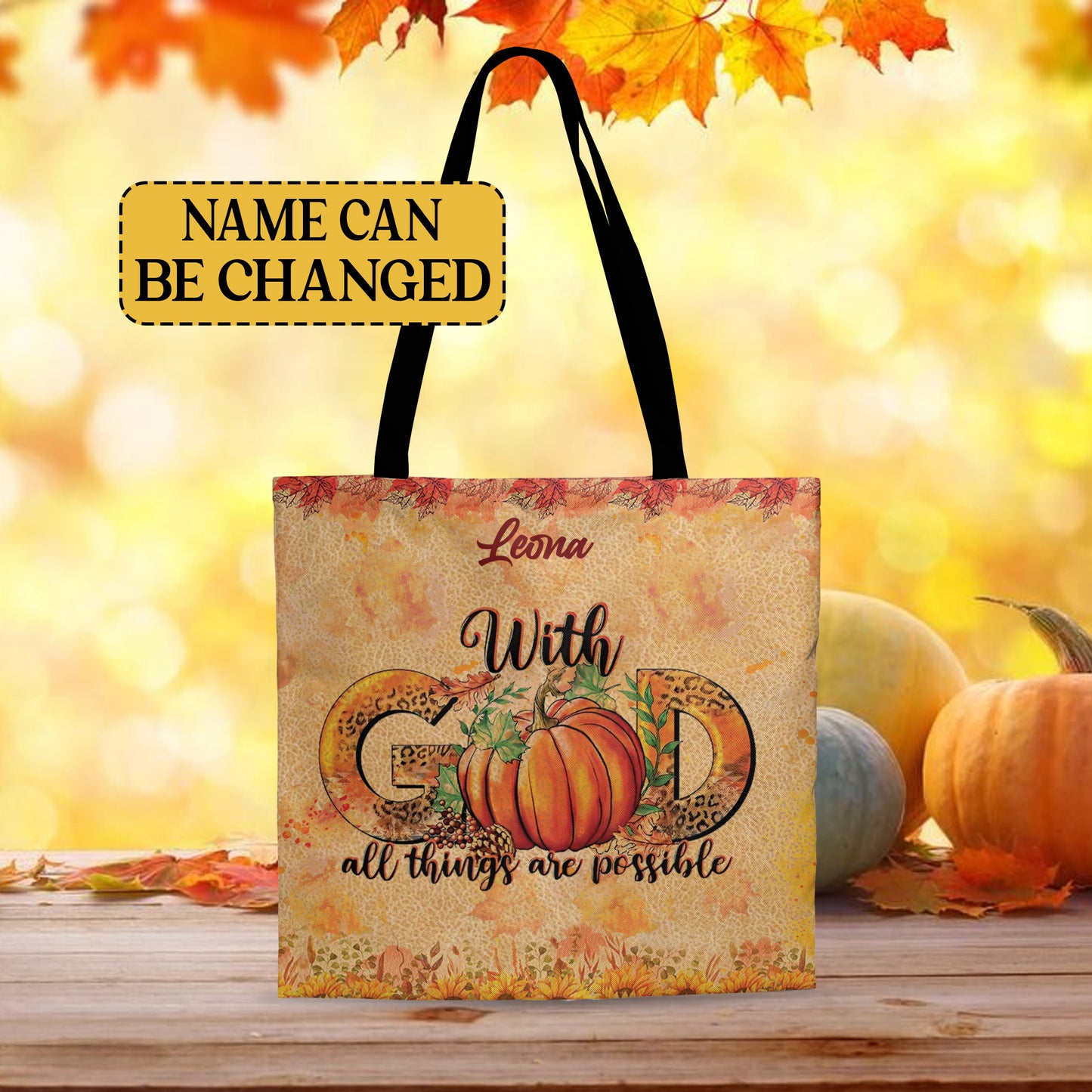 Christianartbag TOTE Bag, Fall Collection TOTE Bag - Durable Polyester Canvas with Stylish Designs, Personalized TOTE Bag, CAB02031023. - Christian Art Bag