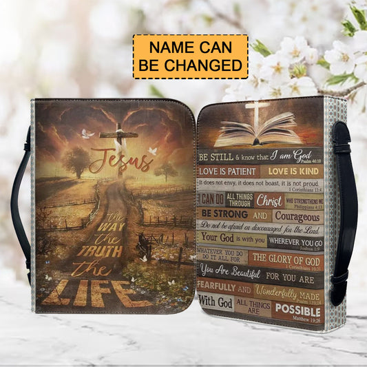 Christianartbag Bible Cover, Jesus The Way The Truth The Life Personalized Bible Cover, Personalized Bible Cover, Purple Bible Cover, Christmas Gift, CABBBCV02260923. - Christian Art Bag