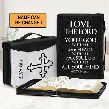 Christianart Bible Cover, Love The Lord Your God With All Your Heart Matthew 22:37, Personalized Gifts for Pastor, Gifts For Women, Gifts For Men. - Christian Art Bag