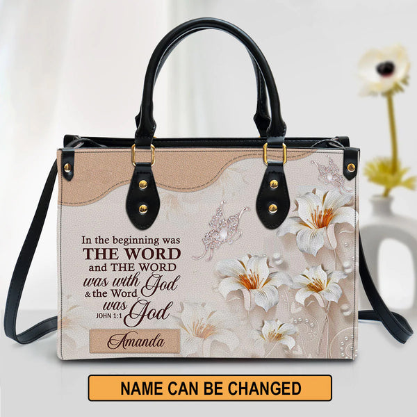 Christianart Personalized Leather Tote Bag