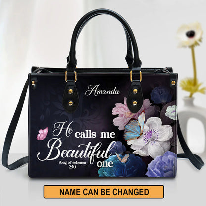 Christianart Handbag, Personalized Hand Bag, Solomon 2:10, He Calls Me Beautiful One, Personalized Gifts, Gifts for Women. - Christian Art Bag