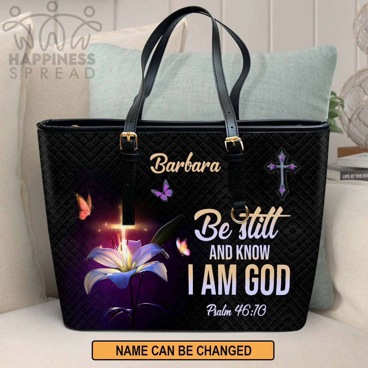 Christianart Handbag, Personalized Hand Bag, Be Still And Know That I Am God, Personalized Gifts, Gifts for Women. - Christian Art Bag