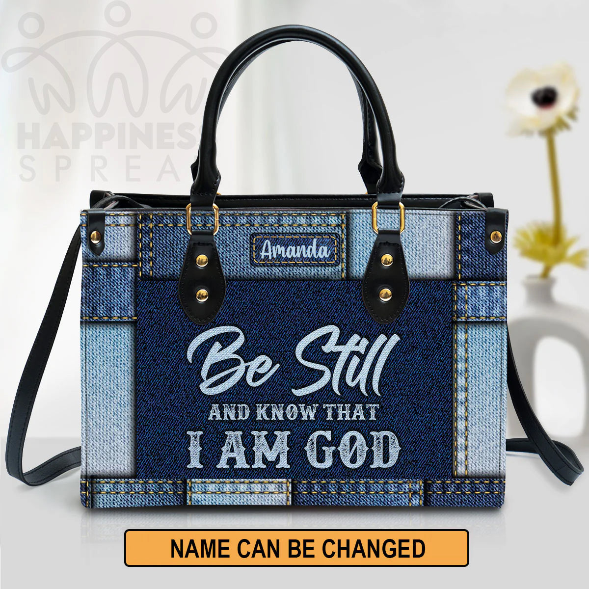 Christianart Handbag, Personalized Hand Bag, Be Still And Know That I Am God, Personalized Gifts, Gifts for Women. - Christian Art Bag