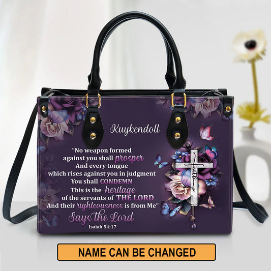 Christianart Handbag, No Weapon Formed Against You Shall Prosper, Personalized Gifts, Gifts for Women, Christmas Gift. - Christian Art Bag