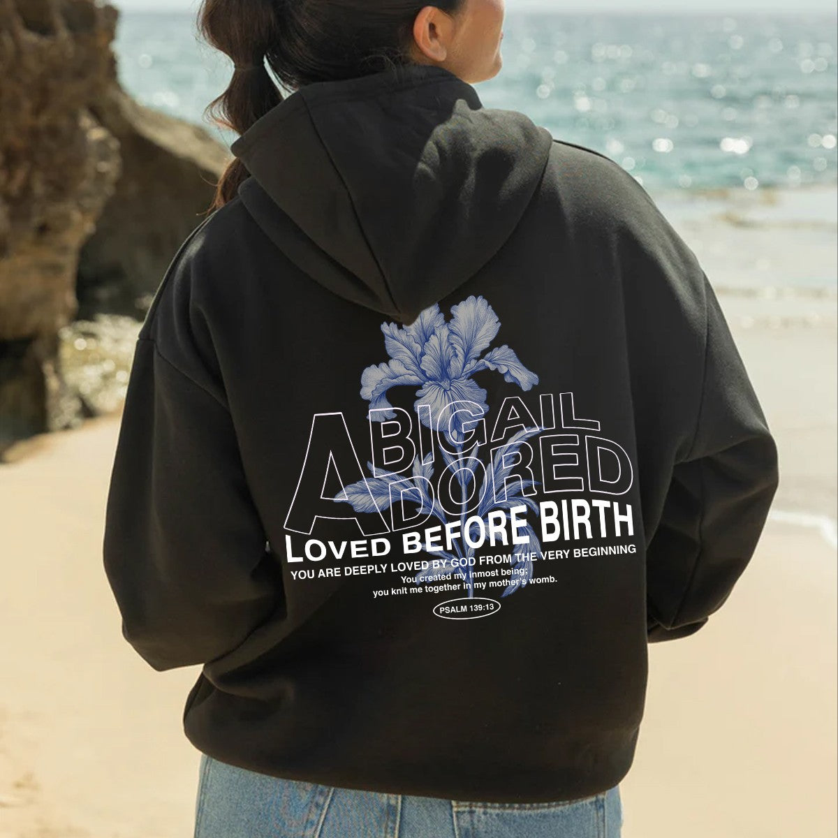 Personalized Christian T-Shirt – Bible Verse Initial & Birth Month Flower Design | CHRISTIANARTBAG