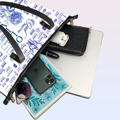 Personalized Luxury Tote Bag with Bible Verses & Birth Month Flowers – Custom Christian Gift by CHRISTIANARTBAG