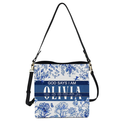 Personalized Christian Bucket Bag – Personalized Leather Bucket Bag with Custom Name & Bible Verse Meaning