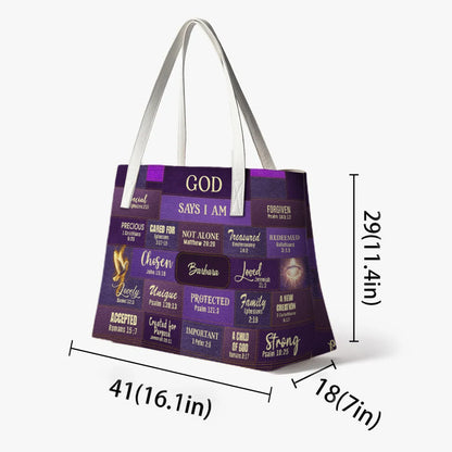 Personalized Christian Handbag – God Says I Am Scripture Purse with Bible Verses | CHRISTIANARTBAG
