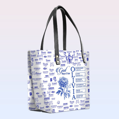 Personalized Luxury Tote Bag with Bible Verses & Birth Month Flowers – Custom Christian Gift by CHRISTIANARTBAG
