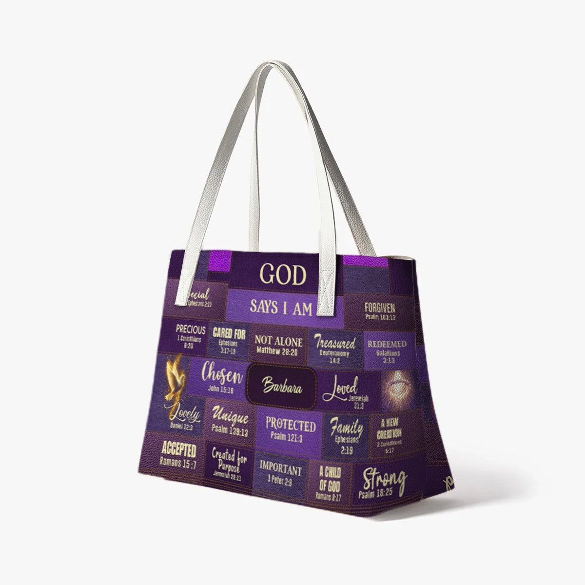 Personalized Christian Handbag – God Says I Am Scripture Purse with Bible Verses | CHRISTIANARTBAG
