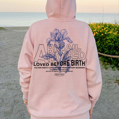 Personalized Christian T-Shirt – Bible Verse Initial & Birth Month Flower Design | CHRISTIANARTBAG