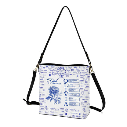 Personalized Christian Bucket Bag – Bucket Bag with Bible Verses & Birth Month Flowers – Custom Christian Gift by CHRISTIANARTBAG