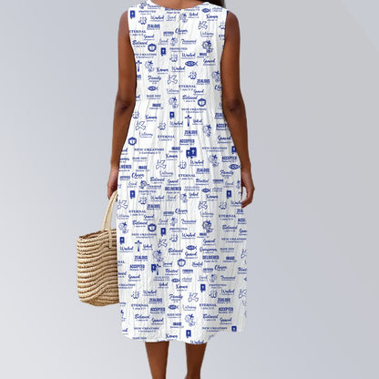 Personalized Christian Maxi Dress with Name, Bible Verses & Birth Month Flowers – Faith-Inspired Summer Outfit