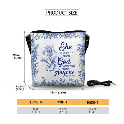 Personalized Christian Bucket Bag – Personalized Bible Verse & Birth Month Flowers – Christian Gift