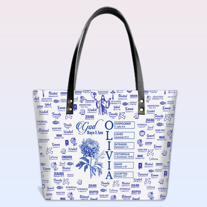 Personalized Luxury Tote Bag with Bible Verses & Birth Month Flowers – Custom Christian Gift by CHRISTIANARTBAG