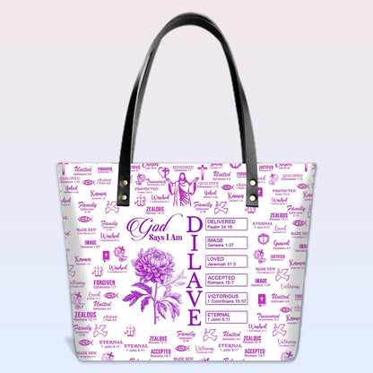 Personalized Luxury Tote Bag with Bible Verses & Birth Month Flowers – Custom Christian Gift by CHRISTIANARTBAG