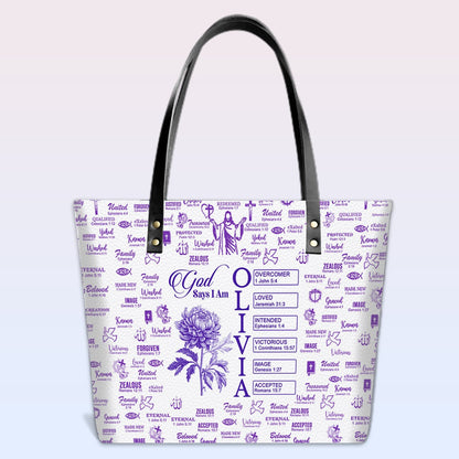 Personalized Luxury Tote Bag with Bible Verses & Birth Month Flowers – Custom Christian Gift by CHRISTIANARTBAG