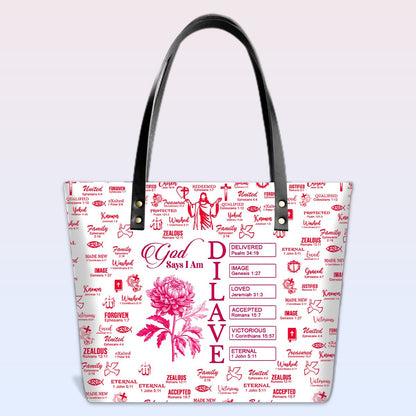 Personalized Luxury Tote Bag with Bible Verses & Birth Month Flowers – Custom Christian Gift by CHRISTIANARTBAG