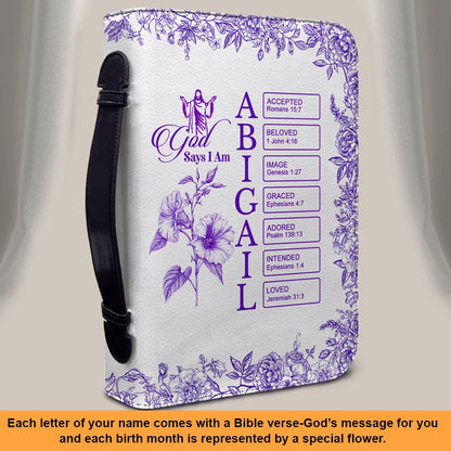 Personalized Bible Cover with Name Letters, Bible Verses & Birth Month Flowers – CHRISTIANARTBAG