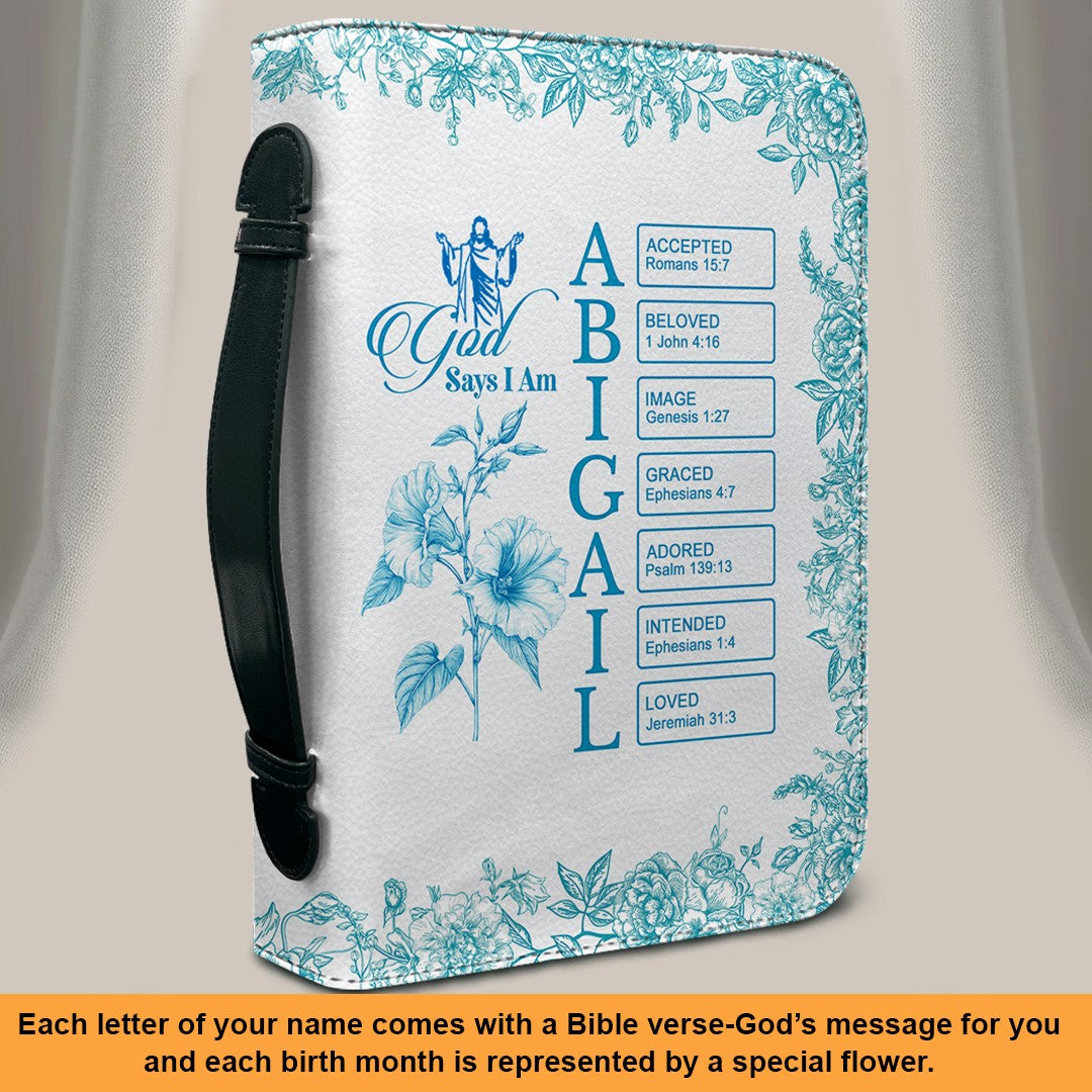 Personalized Bible Cover with Name Letters, Bible Verses & Birth Month Flowers – CHRISTIANARTBAG
