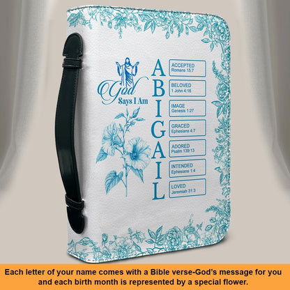 Personalized Bible Cover with Name Letters, Bible Verses & Birth Month Flowers – CHRISTIANARTBAG