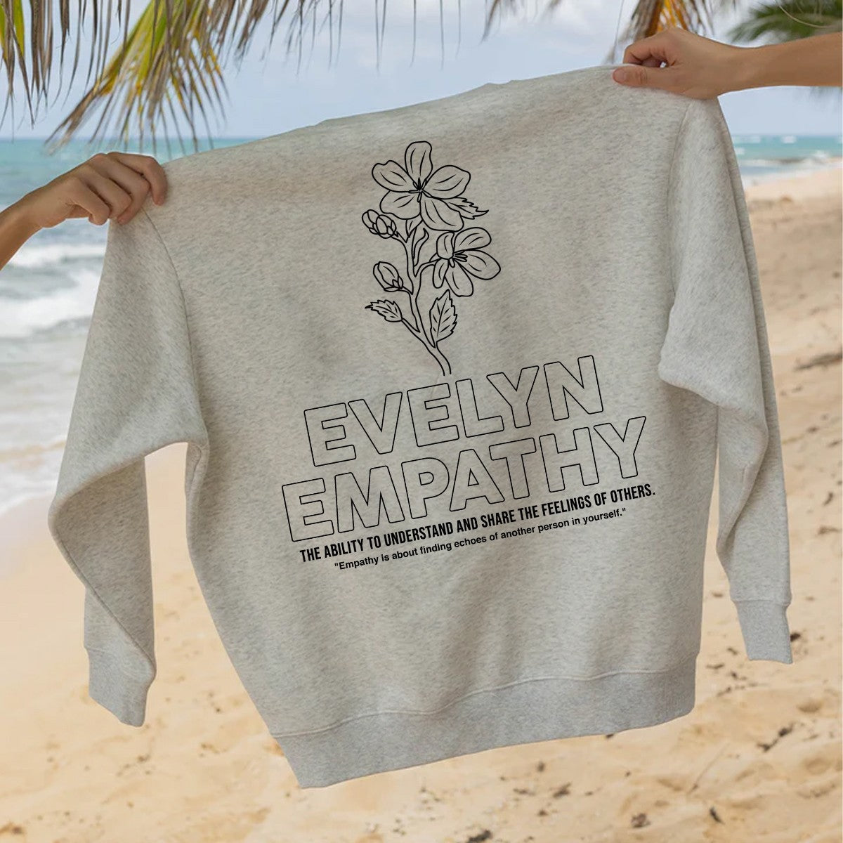 Personalized Flower T-Shirt & Hoodie with Name and Value – Custom Inspirational Apparel