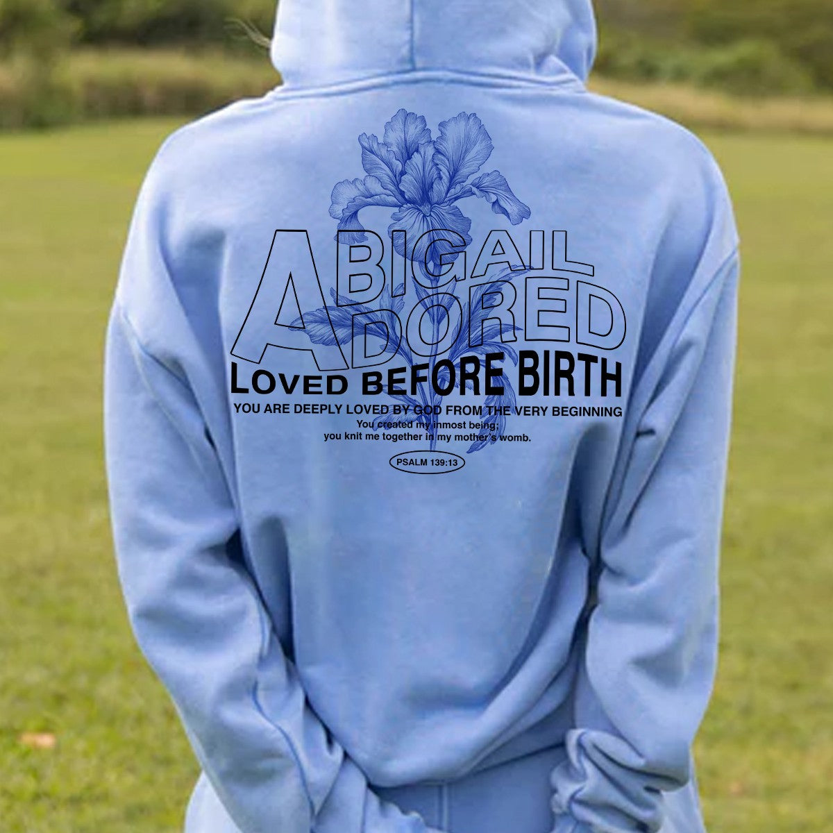 Personalized Christian T-Shirt – Bible Verse Initial & Birth Month Flower Design | CHRISTIANARTBAG