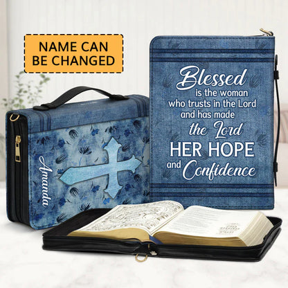 Christianartbag Bible Cover, The Lord Her Hope And Confidence Cross Bible Cover, Personalized Bible Cover, Gifts For Women, Christmas Gift, CABBBCV06030823. - Christian Art Bag