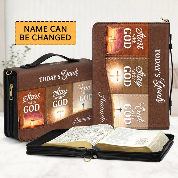 Christianartbag Bible Cover, Today's Goals Stay With GOD, Personalized Bible Cover, Gifts For Women, Gifts For Men, Christmas Gift, CABBBCV04030823. - Christian Art Bag