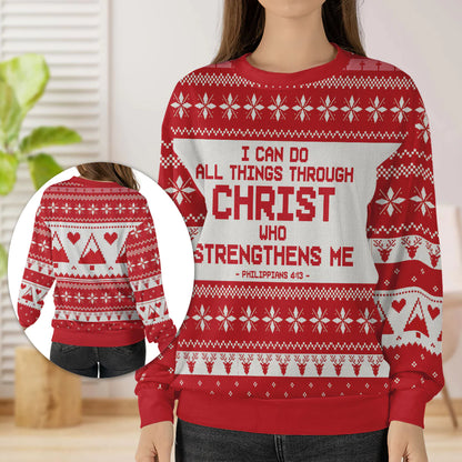 Christianartbag 3D Sweater, I Can Do All Things Through Christ Philippians 4:13, Unisex Sweater, Christmas Gift. - Christian Art Bag