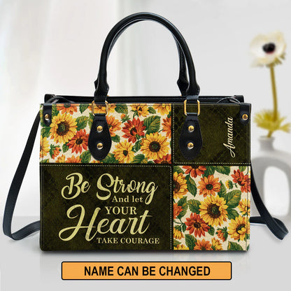 Christianart Designer Handbags, Be Strong And Let Your Heart Take Courage, Personalized Gifts, Gifts for Women. - Christian Art Bag
